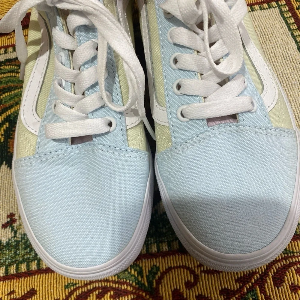 Vans Old Skool Color Block Girls Size 3 Shoes Blue, Green,‎ Yellow, Purple NWT
